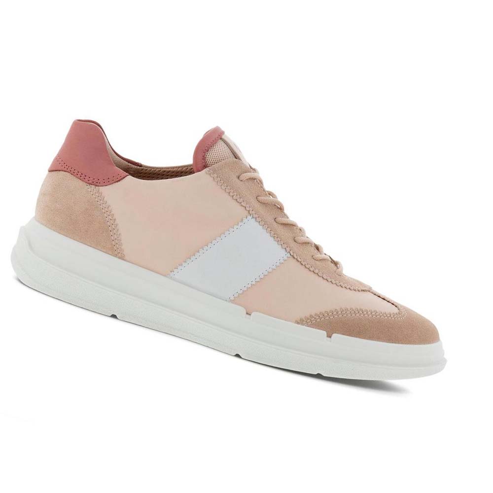 Women\'s Ecco Soft X Retro-inspired Sneakers Pink / Rose / White | SG 253ZUT